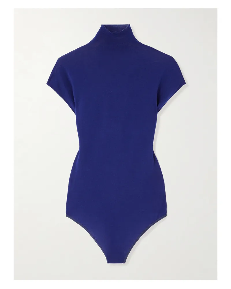 Alaïa Turtleneck Wool-blend Jersey Bodysuit - Purple Purple