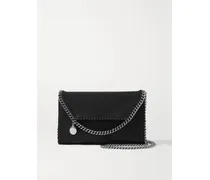 The Falabella Mini Vegetarian Textured-leather Shoulder Bag - Black