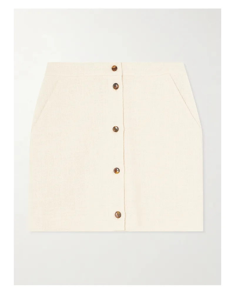 Blazé Milano Missy Appaloosa Cotton-blend Tweed Mini Skirt - Neutrals Neutrals