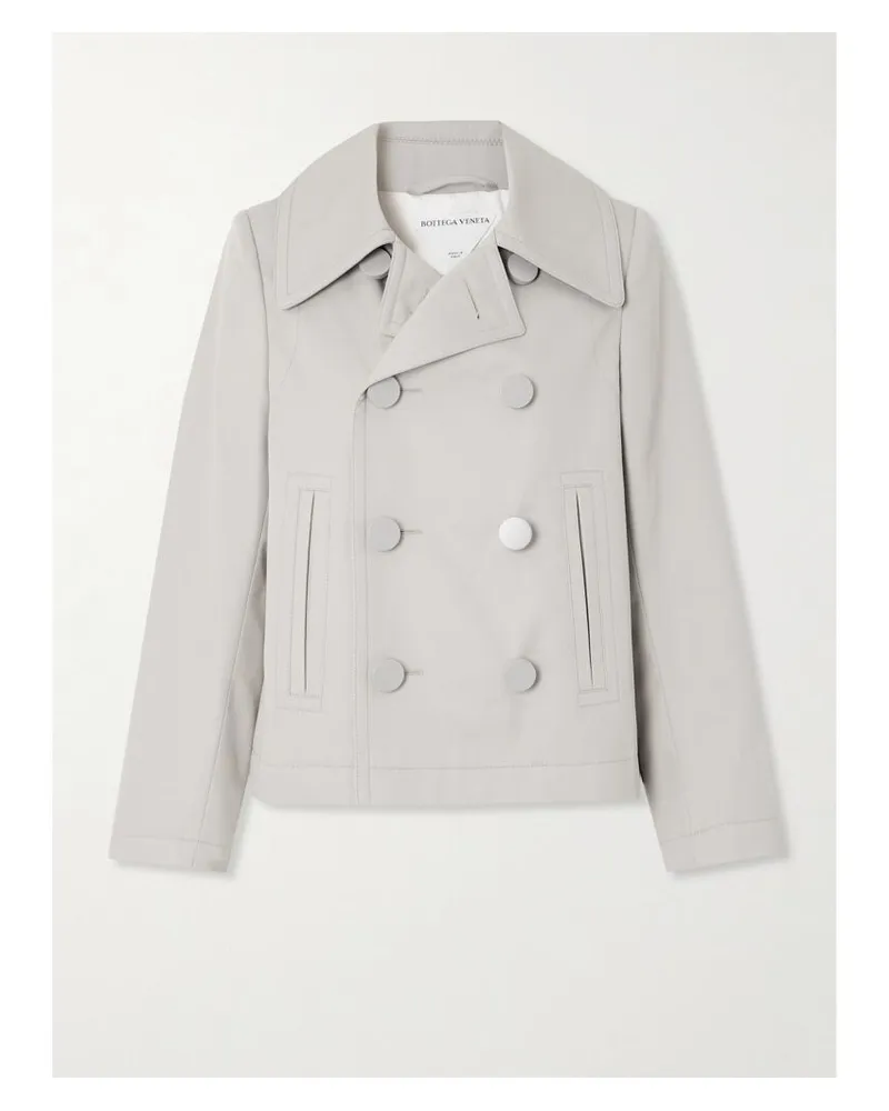 Bottega Veneta Doppelreihige Jacke Aus Baumwoll-twill - Grau Grau