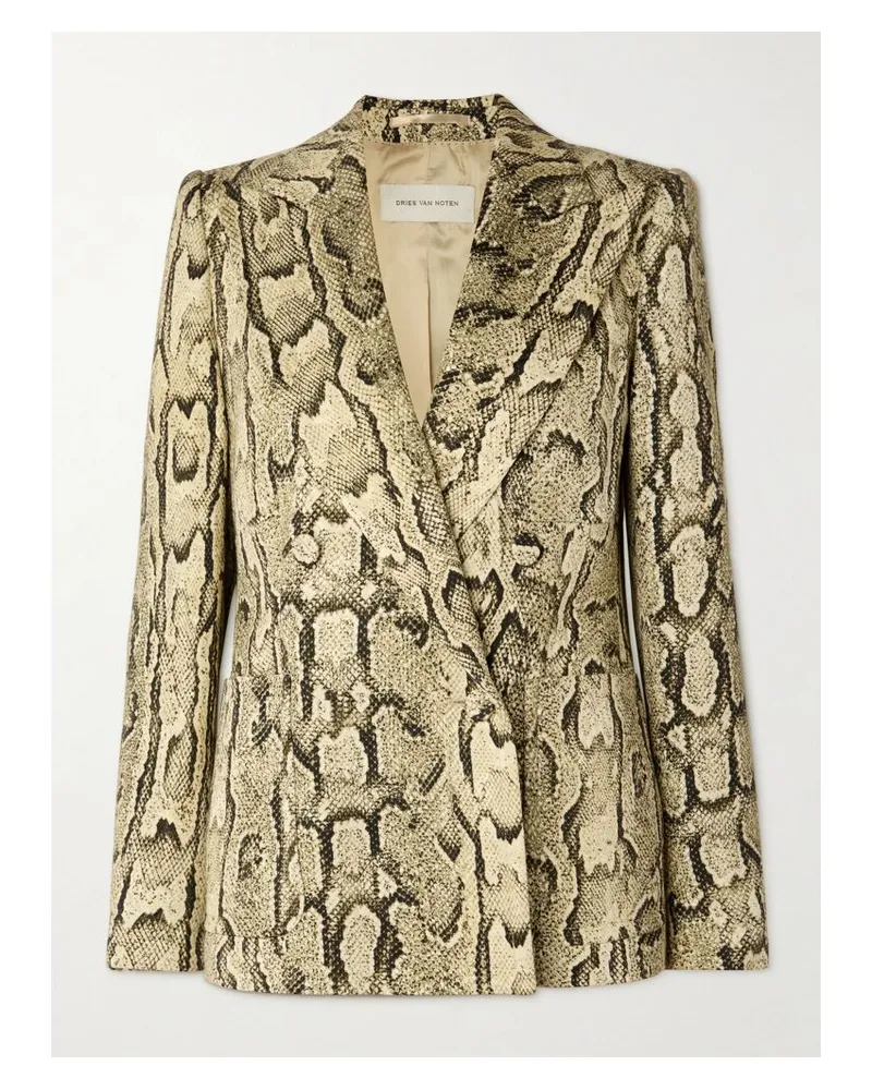 Dries van Noten Doppelreihiger Blazer Aus Webstoff Mit Schlangenprint - Animal-Print Animal-print