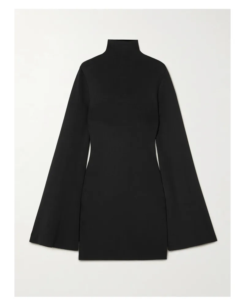 Calvin Klein Annie Minikleid Aus Stretch-strick Mit Stehkragen - Schwarz Schwarz