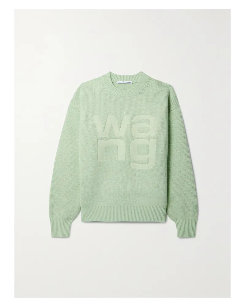 Alexander Wang Strickpullover Mit Logoprägung - Grün Grün