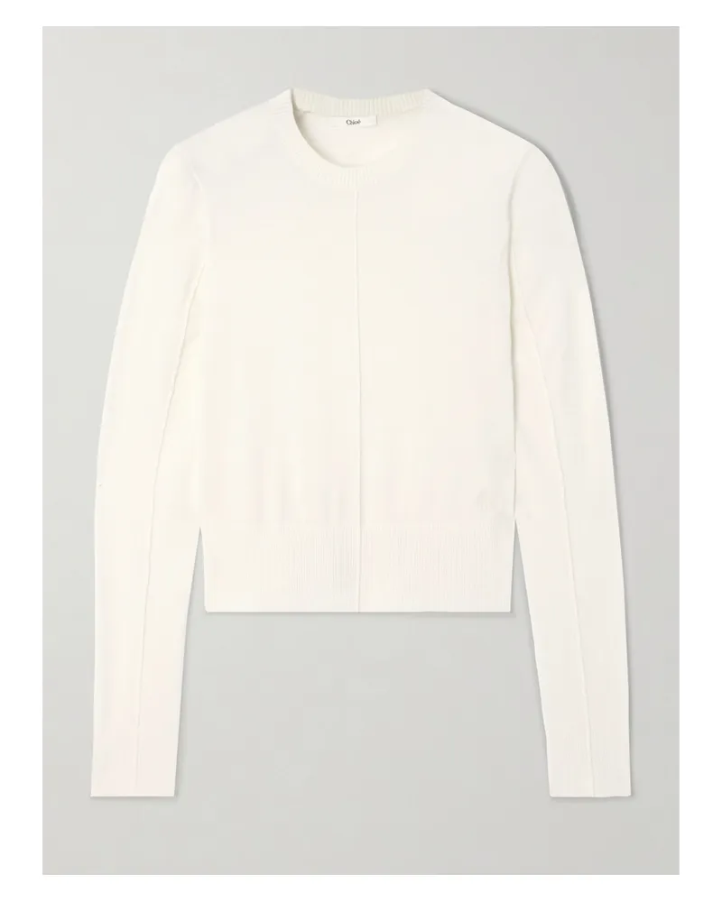 Chloé Wollpullover Mit Stickerei - Weiß Weiß