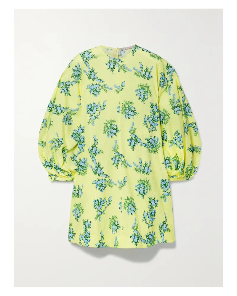 EMILIA WICKSTEAD Nelson Minikleid Aus Fil Coupé Aus Einer Baumwollmischung Mit Blumenprint - Gelb Gelb
