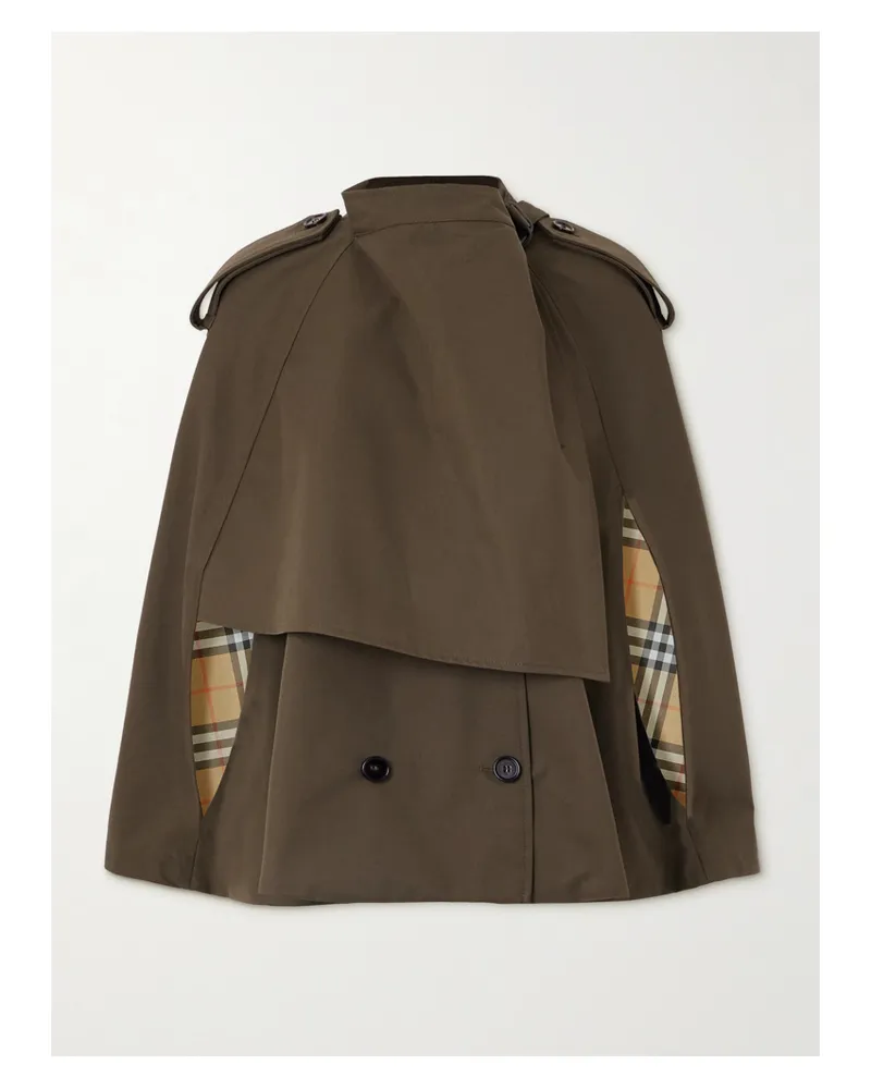 Burberry Doppelreihiges Cape Aus Baumwollgabardine - Grün Grün