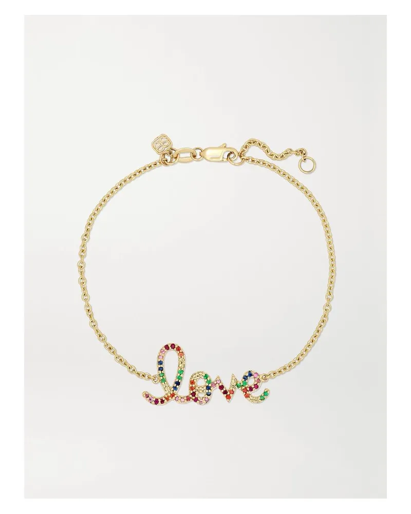 Sydney Evan Medium Love Armband Aus 14 Karat Gold Mit Mehreren Steinen Gold