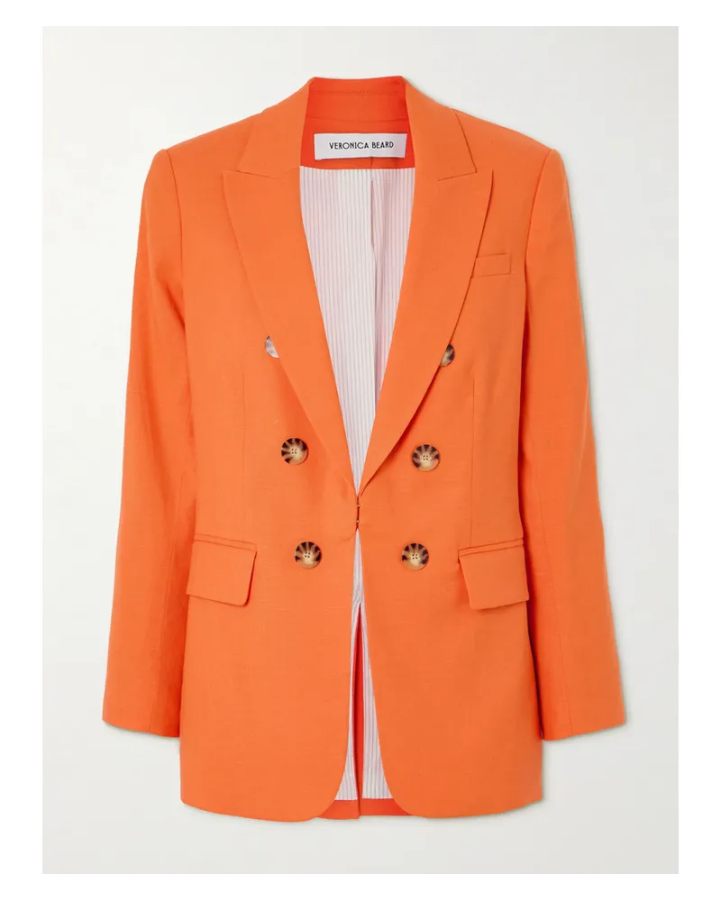 Veronica Beard Bexley Dickey Blazer aus einer Leinenmischung Orange