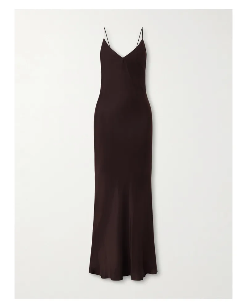 Anine Bing Laurel Maxikleid Aus Satin Aus Einer Seidenmischung - Braun Braun