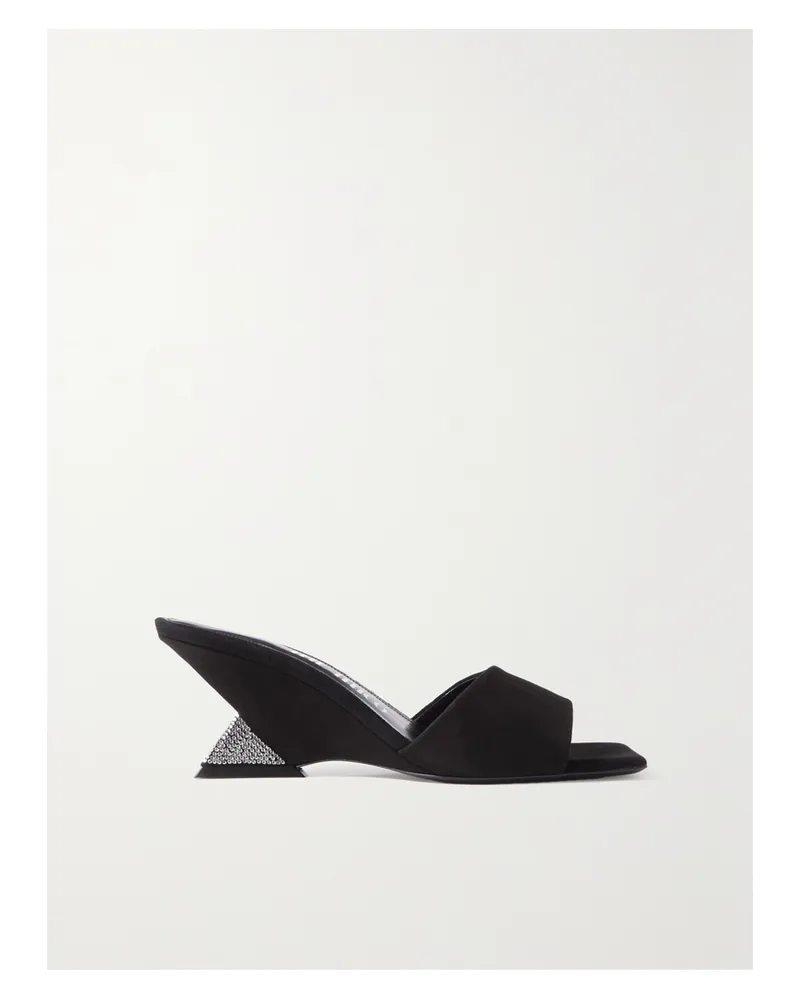 ATTICO Cheope Mules Aus Veloursleder Mit Kristallen - Schwarz Schwarz