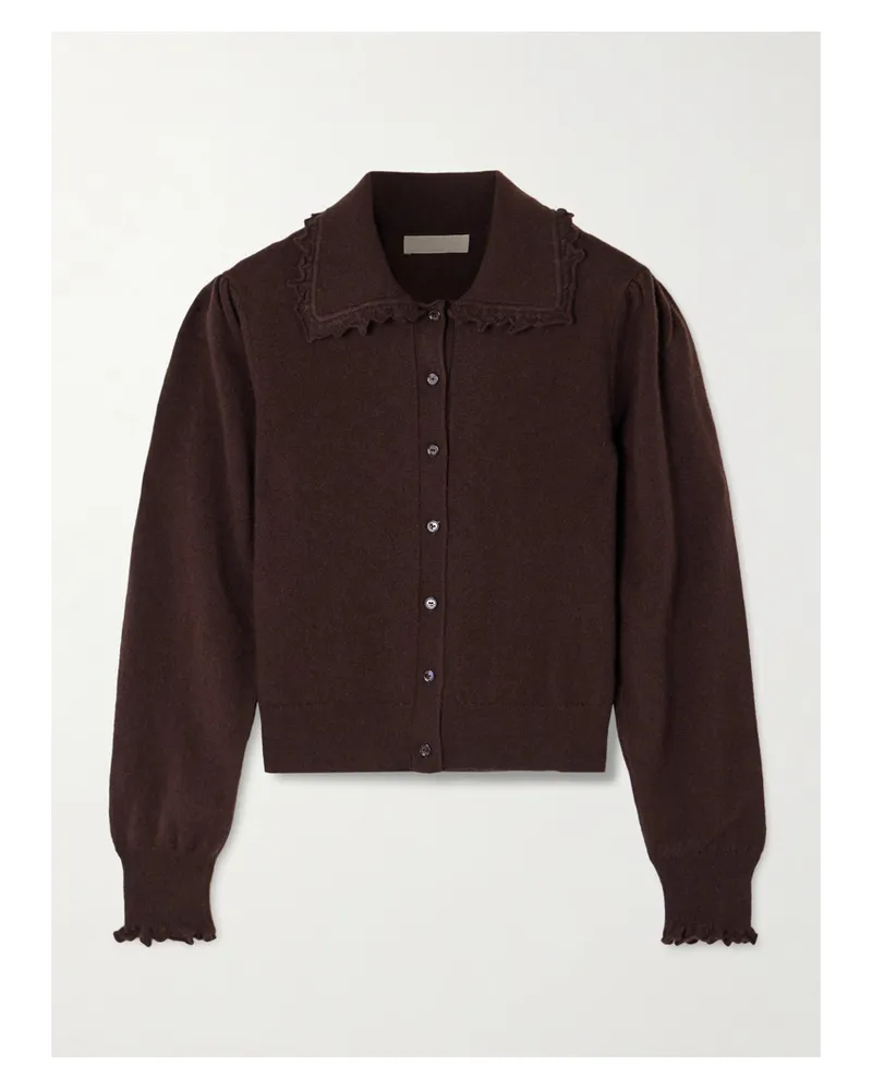 Ulla Johnson Kalila Cardigan Aus Kaschmir Mit Rüschen - Braun Braun