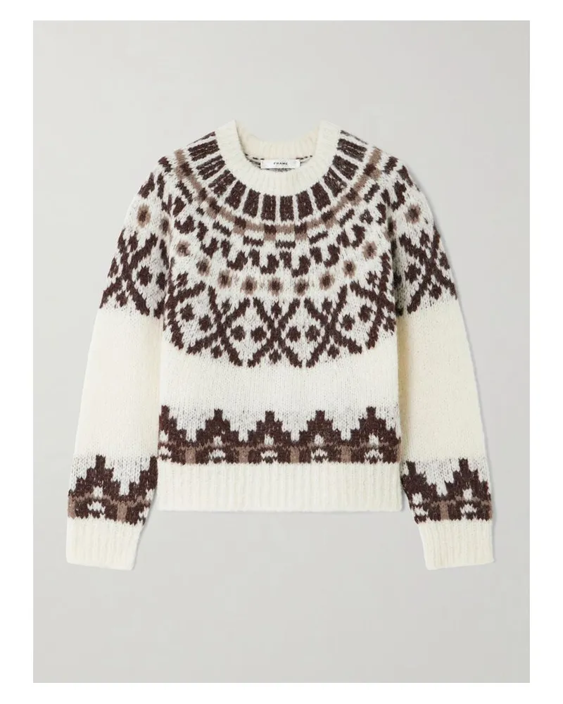 Frame Denim Pullover Aus Einer Alpakawollmischung Mit Fair-isle-muster - Creme Creme