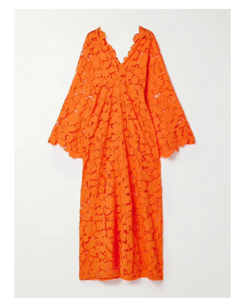 Miguelina Sasha Kaftan aus Guipure-spitze Orange