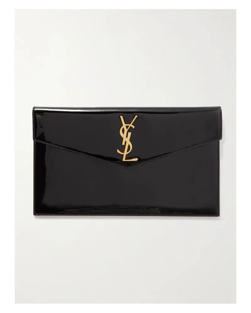 Saint Laurent Uptown Beutel Aus Lackleder - Schwarz Schwarz