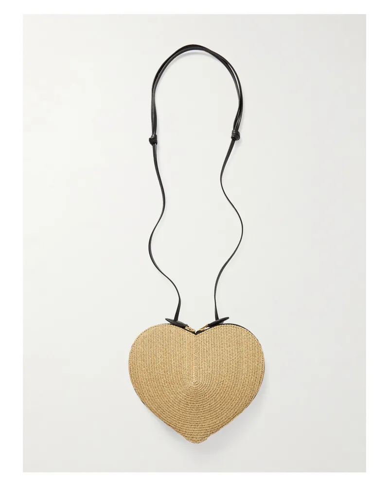 Alaïa Le Cœur Schultertasche Aus Raffiabast Mit Lederbesätzen - Neutral Neutral