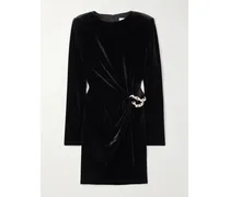 Minikleid Aus Samt Mit Verzierung - Schwarz
