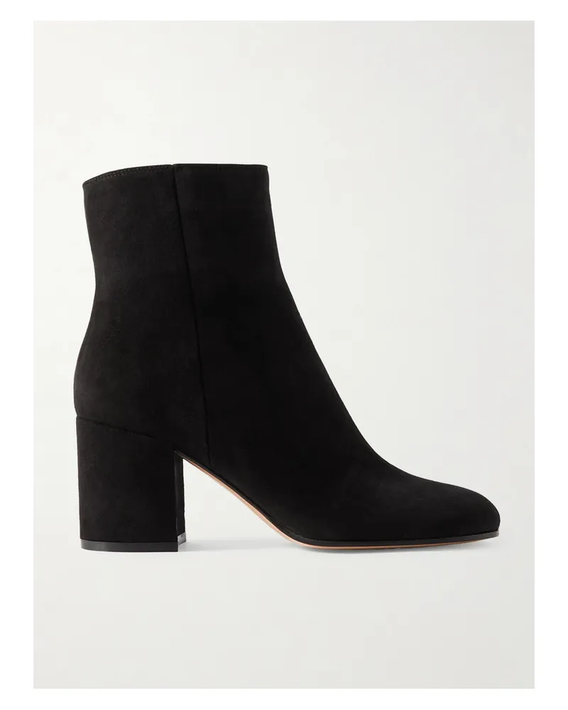 Gianvito Rossi Joelle 70 Suede Ankle Boots - Black Black