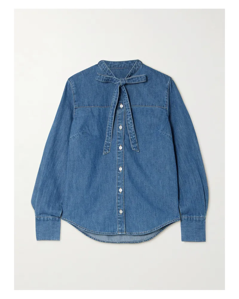 Veronica Beard Gabby Jeanshemd Mit Schleife - Blau Blau