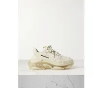 Triple S Clear Sole Sneakers Aus Kunstleder Und Mesh Mit Logostickerei - Creme