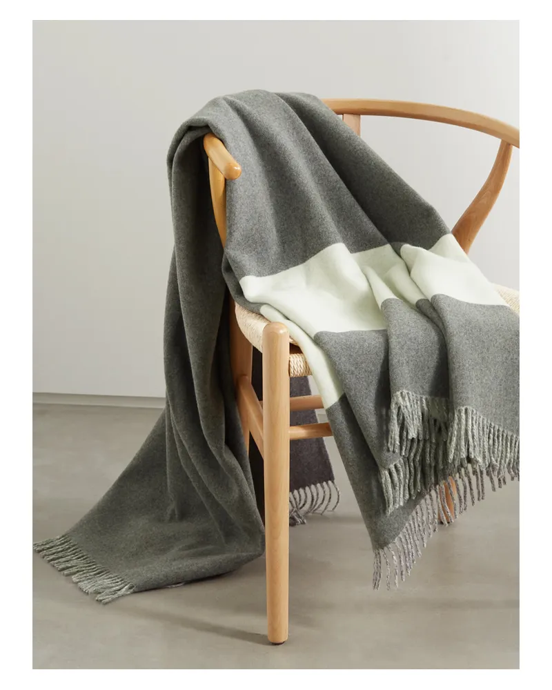 Brunello Cucinelli Kaschmirdecke Mit Fransen - Wollweiß Wollweiß