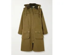 Bilsdale Mantel Aus Twill Aus Einer Baumwollmischung Mit Kapuze Und Cordbesatz - Grün