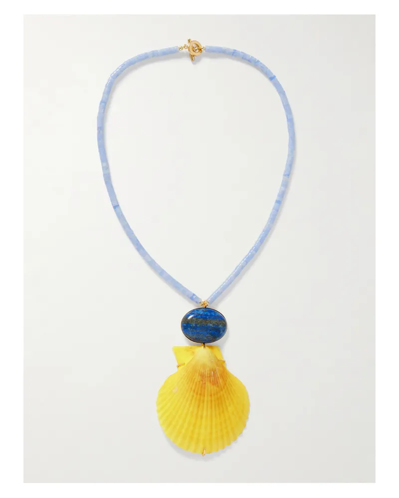 Jennifer Behr Makana Kette Mit Chalzedonen, Lapislazuli, Muschel Und Vergoldeten Details - Blau Blau