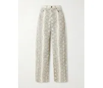Miro Snake-print Mid-rise Wide-leg Jeans - Animal Print