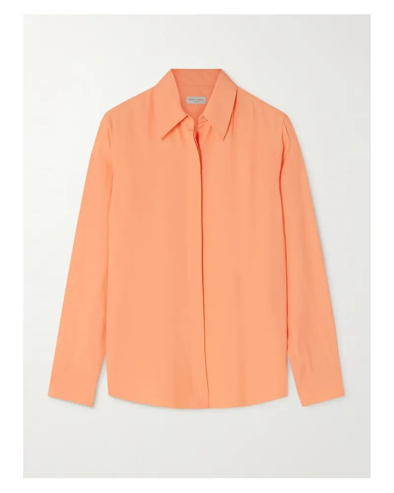 Dries van Noten Hemd Aus Satin - Orange Orange