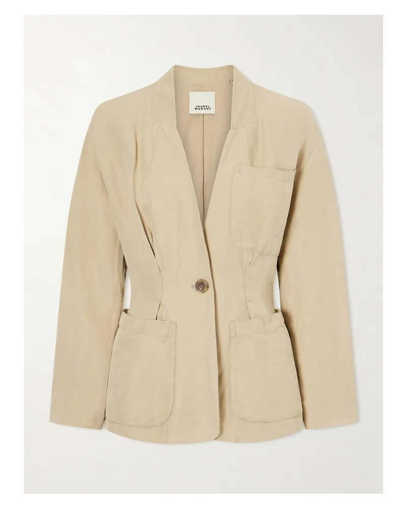 Isabel Marant Soraya Linen And Silk-blend Blazer - Neutrals Neutrals