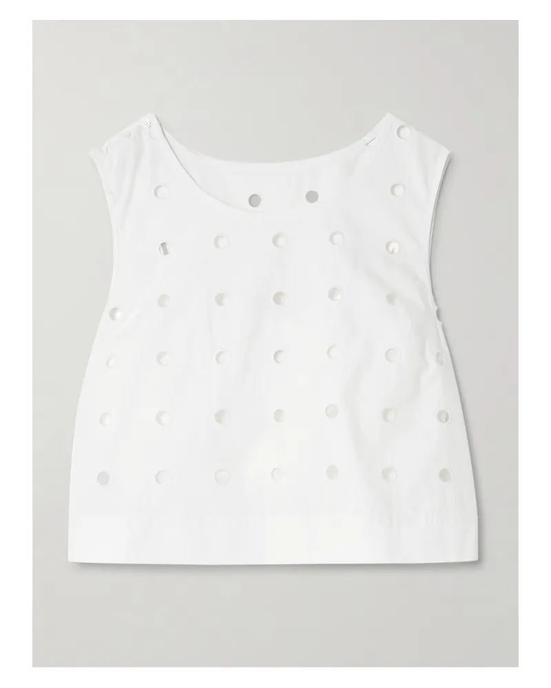 Posse Peggy Tanktop Aus Baumwollpopeline Mit Lochstickerei - Weiß Weiß