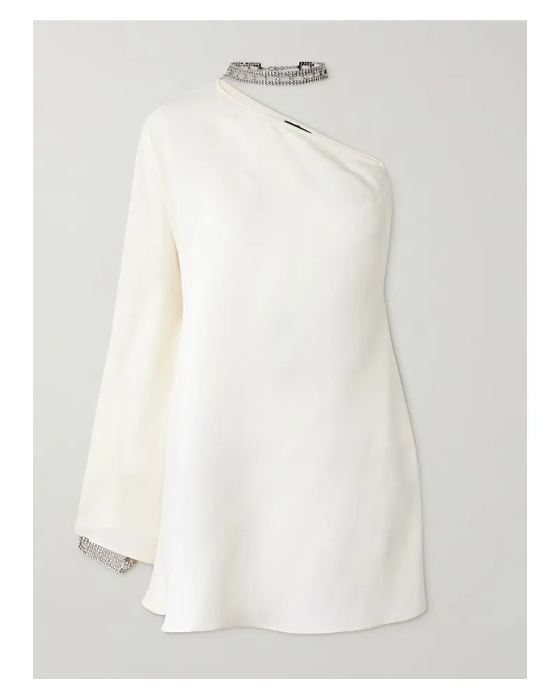 Taller Marmo Bolkan Asymmetrisches Minikleid Aus Crêpe Mit Verzierungen - Creme Creme
