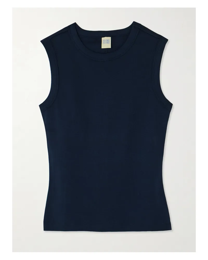 Flore Flore Esmé Tanktop Aus Geripptem Biobaumwoll-jersey - Blau Blau