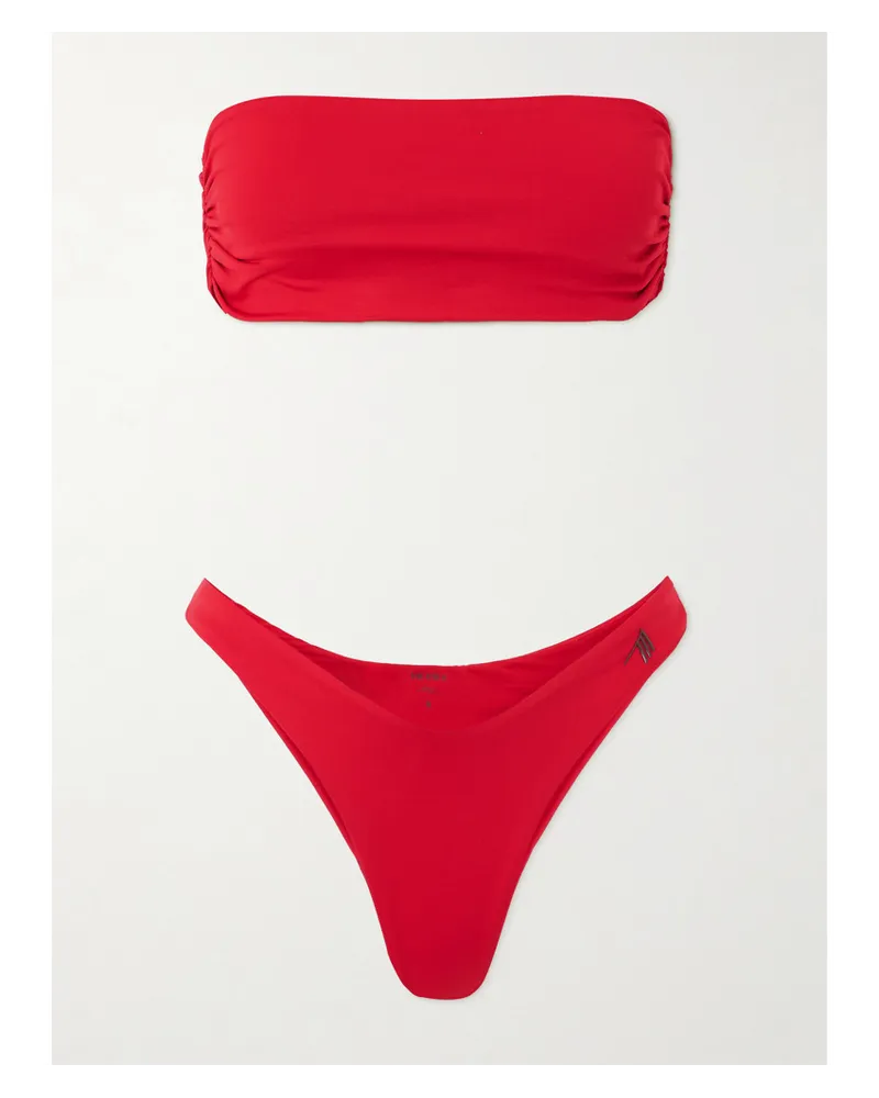 ATTICO Bandeau-bikini mit Raffungen Rot