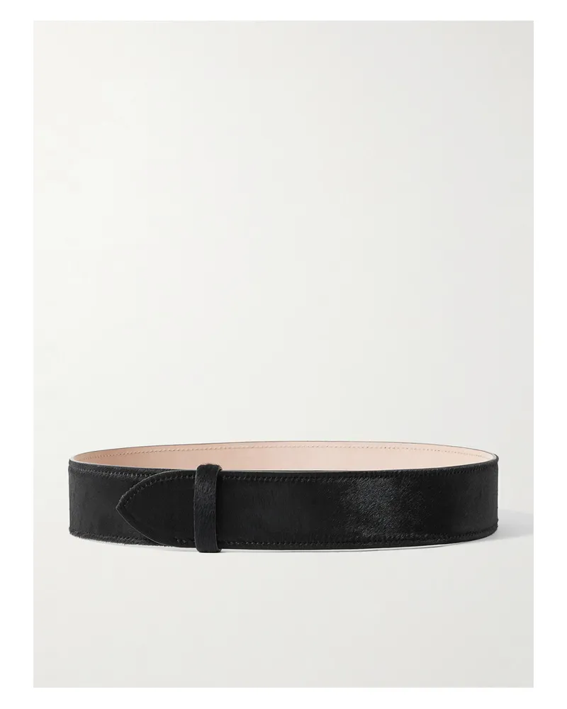 KHAITE Theo Calf Hair Waist Belt - Black Black