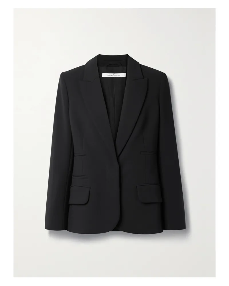 Another Tomorrow Blazer Aus Crêpe Aus Einer Wollmischung - Schwarz Schwarz