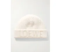 Beanie Aus Wolle Mit Stickerei - Weiß