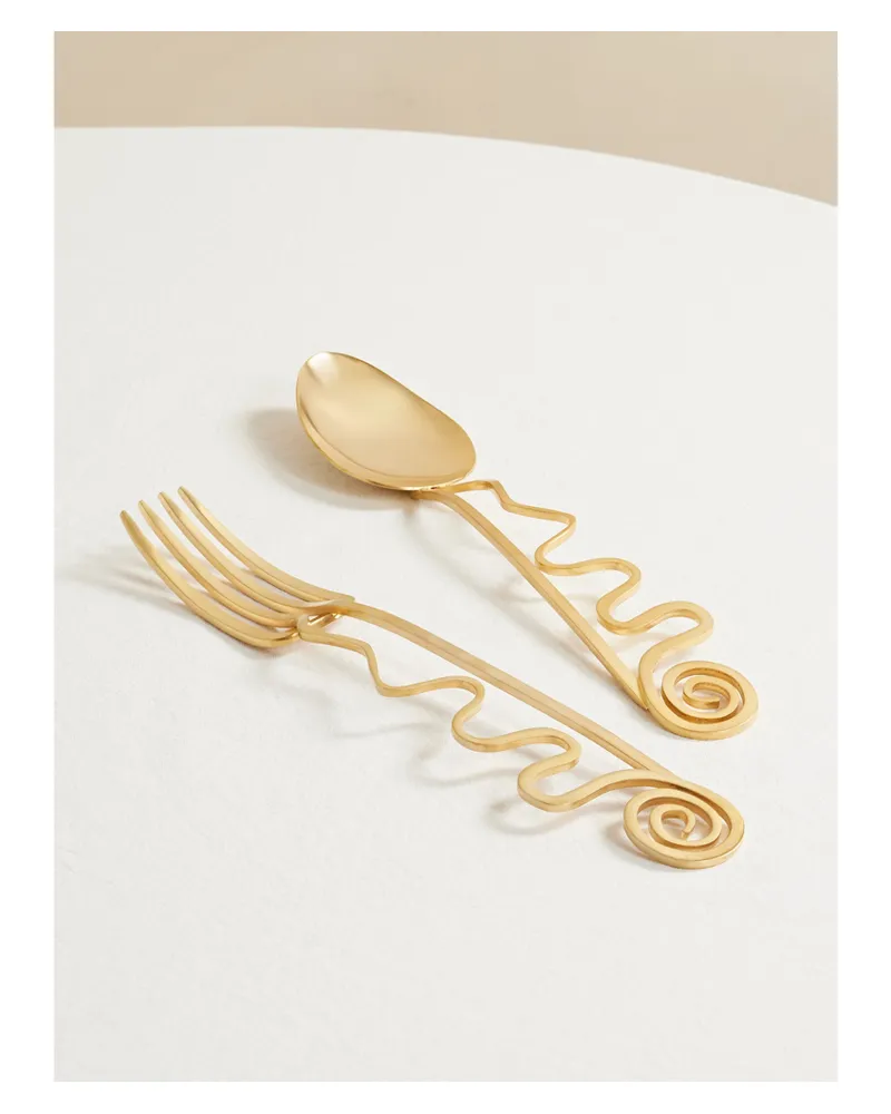 L’OBJET Spirale Vergoldetes Besteckset Gold