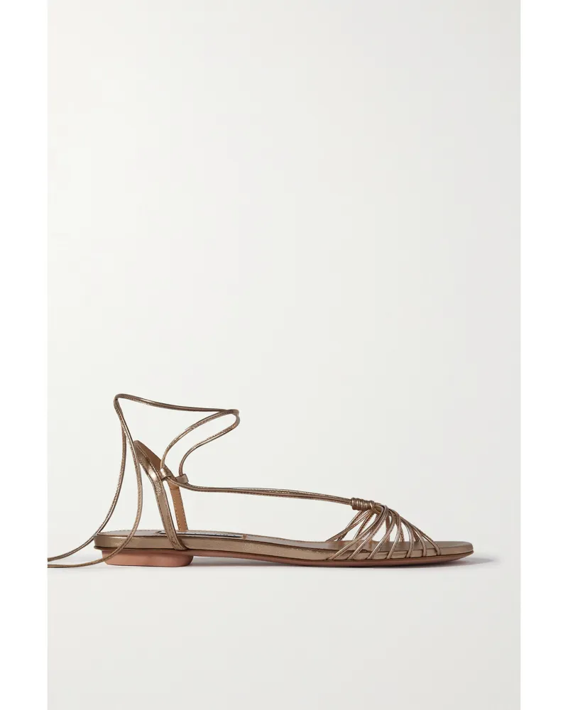 Aquazzura Whisper Sandalen Aus Metallic-leder Metallic