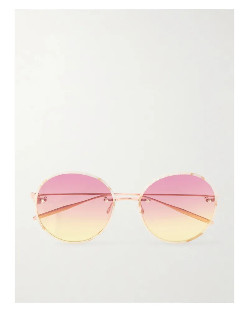 Barton Perreira Rigby Sonnenbrille Mit Rundem Rahmen Aus Azetat Mit Roségoldfarbenen Details - Pink Pink
