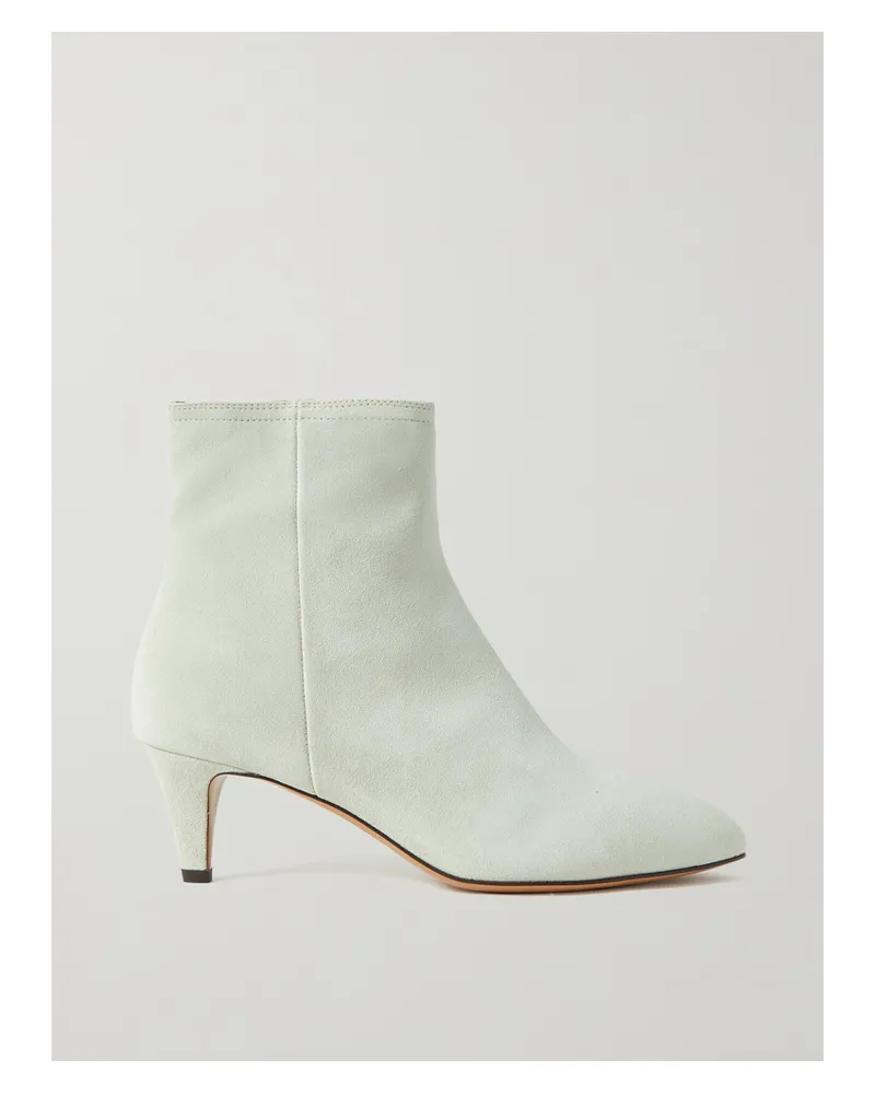 Isabel Marant Deone Ankle Boots Aus Veloursleder - Ecru Ecru