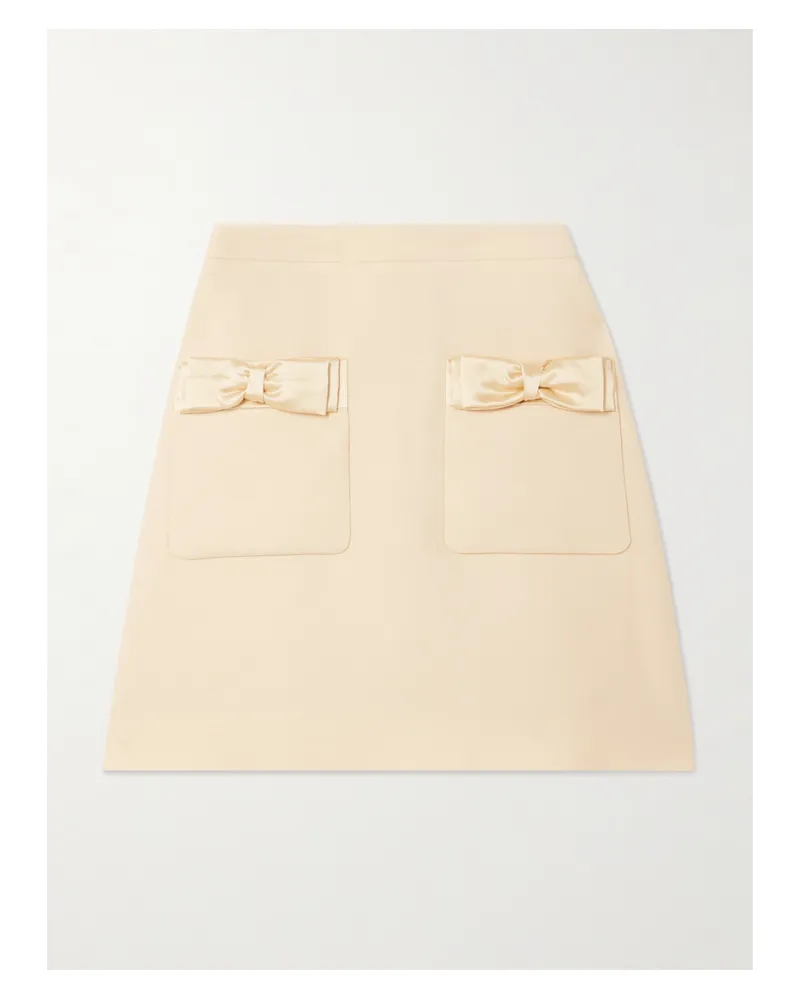 Valentino Garavani Minikleid Aus Einer Woll-seidenmischung Mit Schleifen - Creme Creme