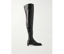 Overknees Aus Leder - Schwarz