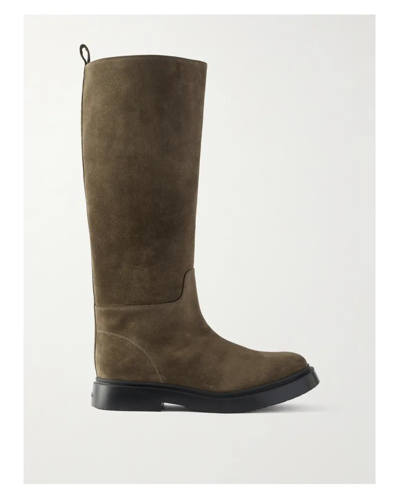 Proenza Schouler Bank Kniehohe Stiefel Aus Veloursleder - Grün Grün