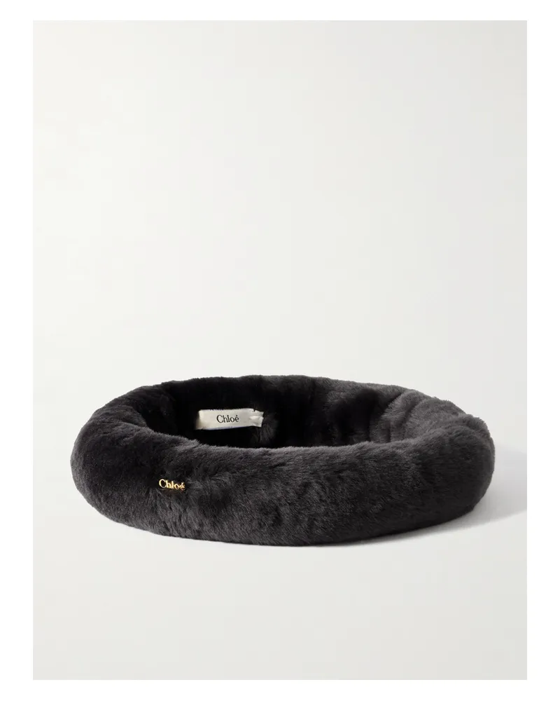 Chloé Stirnband Aus Shearling Mit Verzierung - Grau Grau