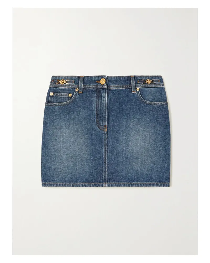 Versace Icons Mini-jeansrock Mit Verzierungen - Blau Blau