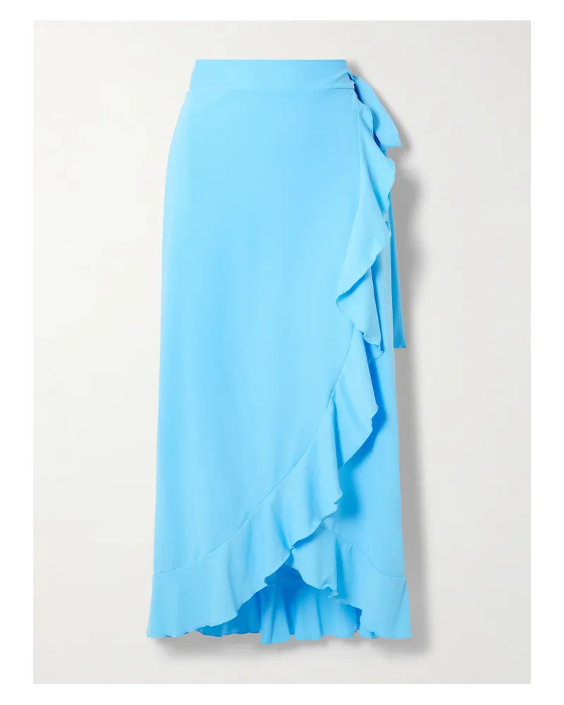 Melissa Odabash Cassidy Ruffled Stretch-jersey Coverup - Blue Blue