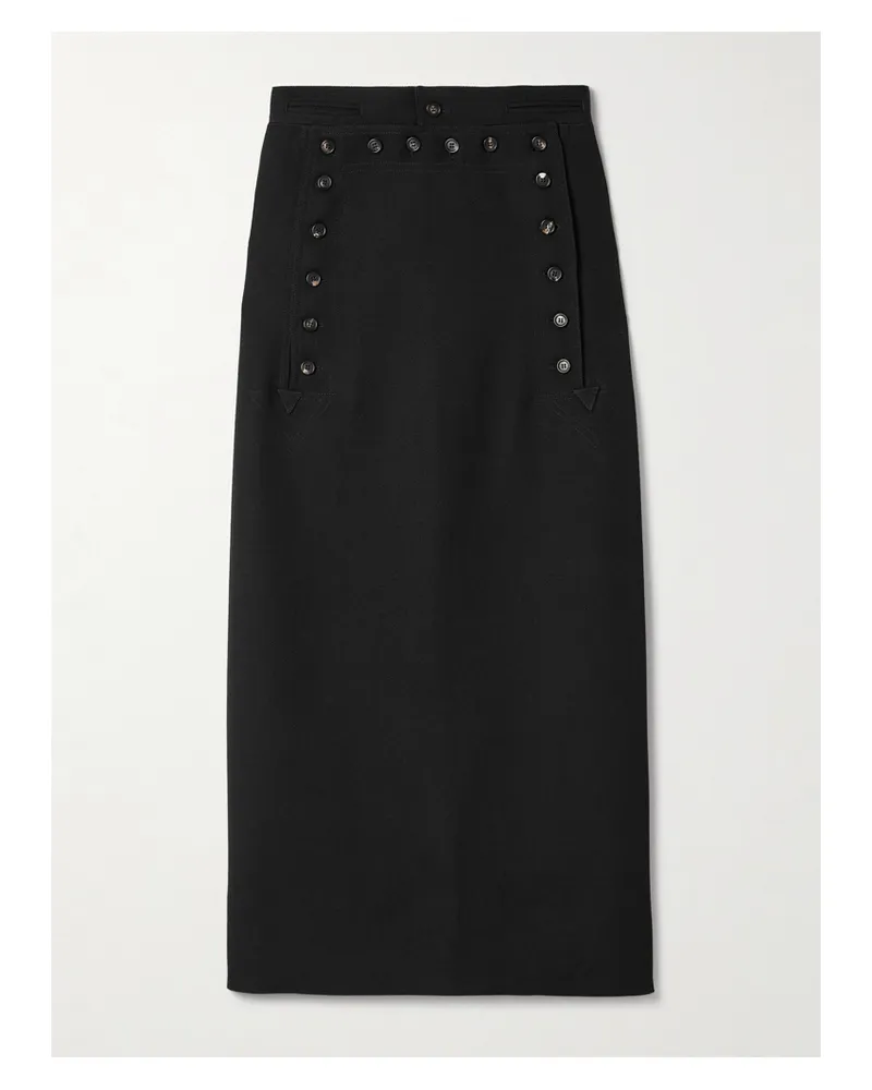 BODE Wool-twill Maxi Skirt - Black Black