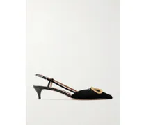 Vlogo Slingback-pumps Aus Samt Mit Verzierungen - Schwarz