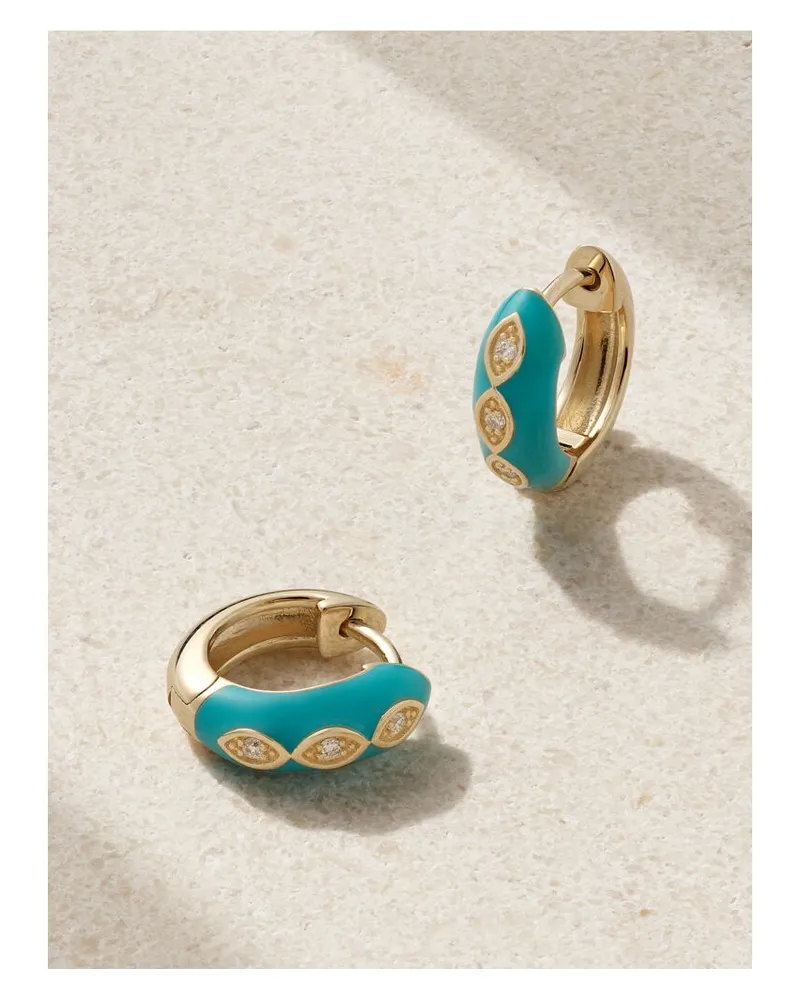 Sydney Evan Creolen Aus 14 Karat Gold Mit Emaille Und Diamanten Gold