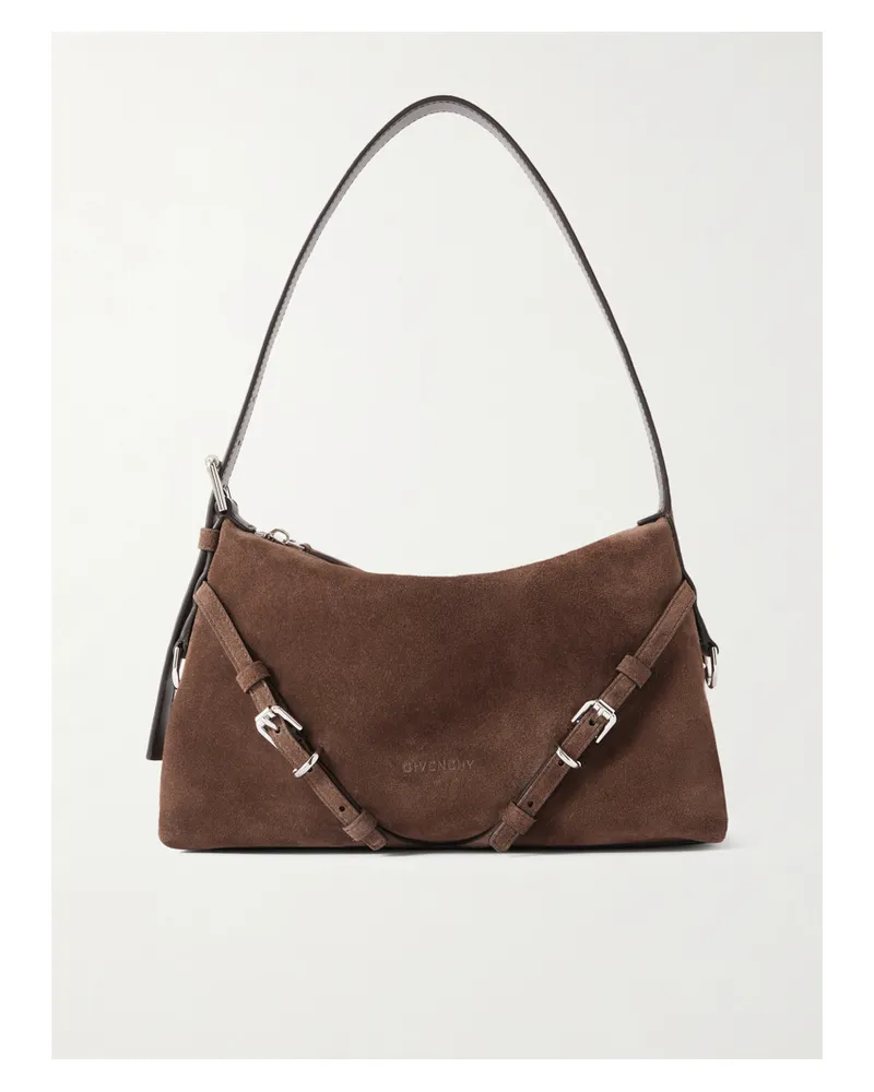 Givenchy Voyou Suede Shoulder Bag - Brown Brown